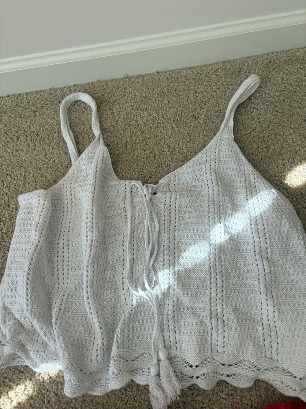 Old Navy White Crochet Tie-Front Bandeau Camisole